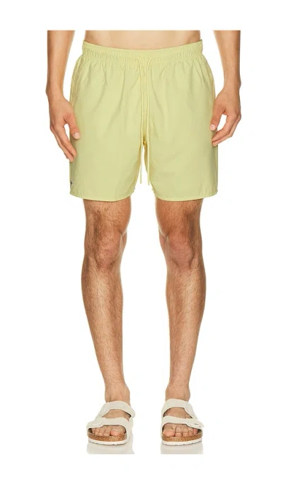 Lacoste Mid Length Swim Trunk In Yellow