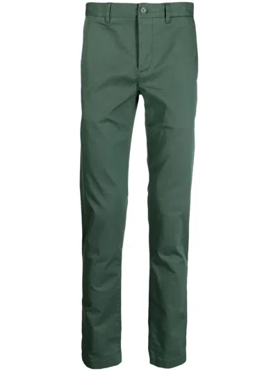 Lacoste Mid-rise Slim-cut Trousers In Green