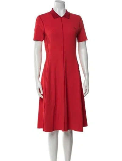 Pre-owned Lacoste Midi Length Dress In Red