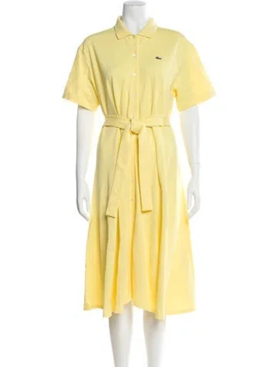Pre-owned Lacoste Midi Length Dress W/ Tags In Yellow