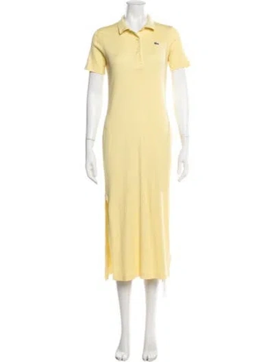 Pre-owned Lacoste Midi Length Dress In Yellow