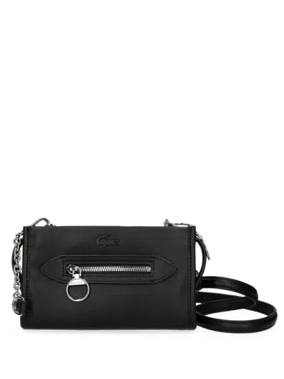 Lacoste Mini Celys Logo-patch Crossbody Bag In Black
