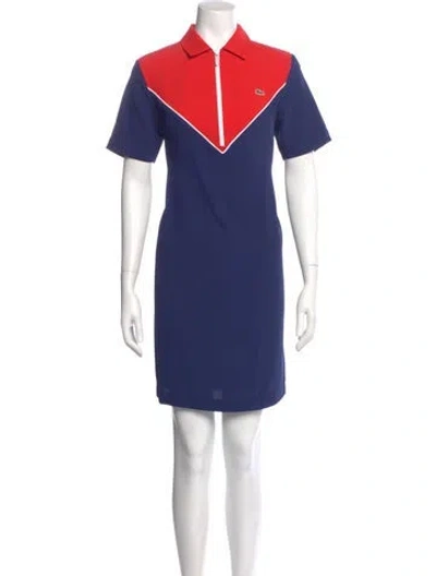 Pre-owned Lacoste Mini Dress In Blue