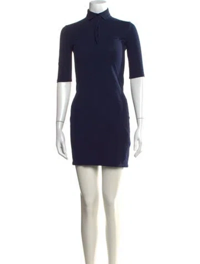 Pre-owned Lacoste Mini Dress In Blue