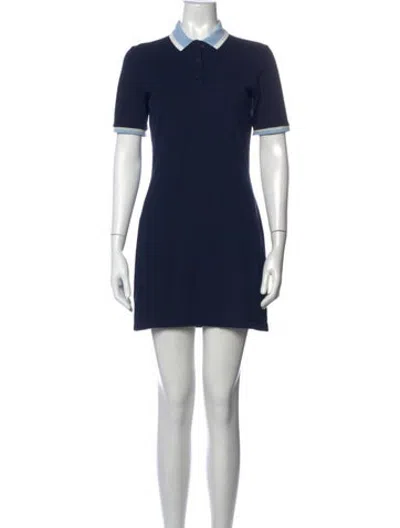 Pre-owned Lacoste Mini Dress In Blue