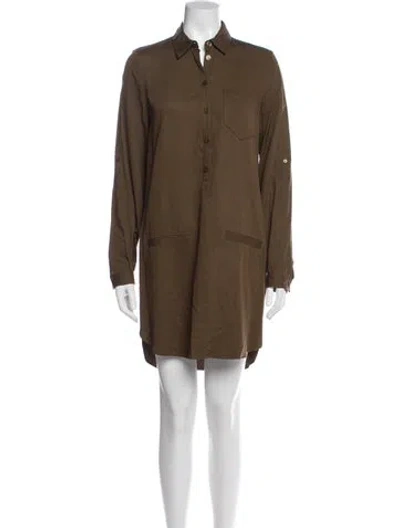 Pre-owned Lacoste Mini Dress In Brown