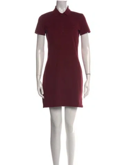 Pre-owned Lacoste Mini Dress In Burgundy