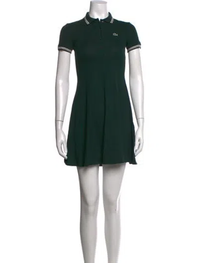 Pre-owned Lacoste Mini Dress In Green