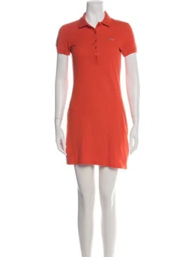 Pre-owned Lacoste Mini Dress In Orange