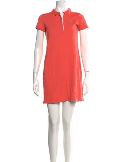 Pre-owned Lacoste Mini Dress In Orange