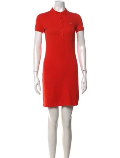 Pre-owned Lacoste Mini Dress In Orange