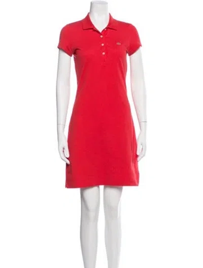 Pre-owned Lacoste Mini Dress In Red