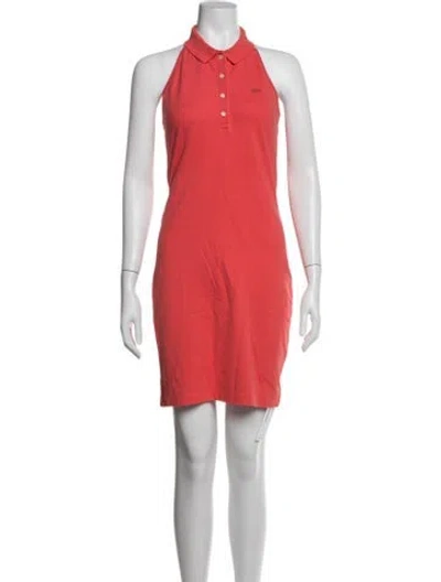 Pre-owned Lacoste Mini Dress In Red