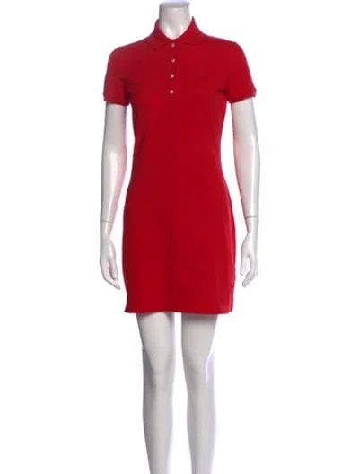 Pre-owned Lacoste Mini Dress In Red
