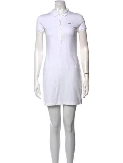 Pre-owned Lacoste Mini Dress In White