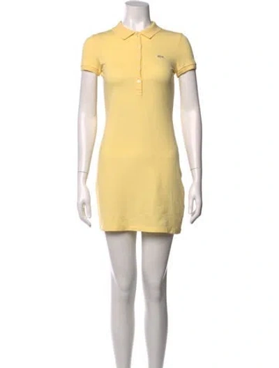 Pre-owned Lacoste Mini Dress In Yellow