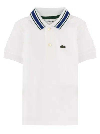 Lacoste Mini Pique Fancy Polo For Kids In White