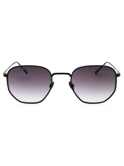 Lacoste Mini Round Metal Sunglasses In Black