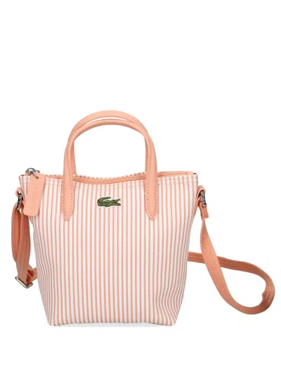Lacoste Mini Striped Shoulder Bag In White
