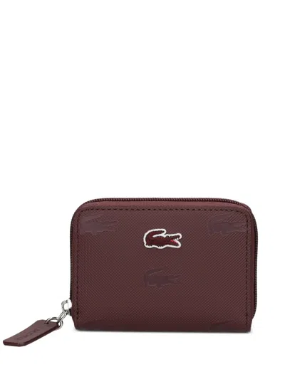 Lacoste Mini Zipped Coin Purse In Purple