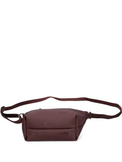 Lacoste Mini Zipped Tote In Blue