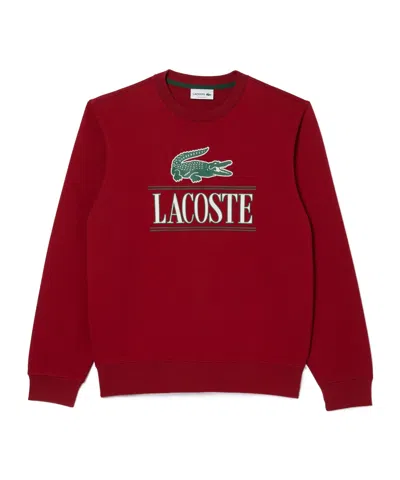 Lacoste Minimal Printed Sweatshirt In Red