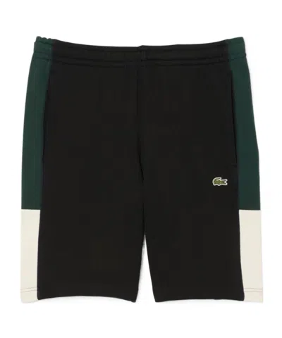 Lacoste Minimalist Solid Color Sports Shorts In Black