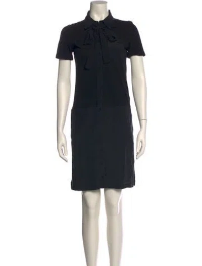 Pre-owned Lacoste Mock Neck Knee-length Dress In Gray