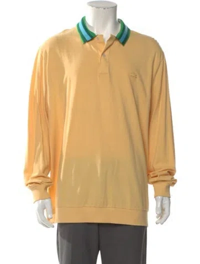 Pre-owned Lacoste Mock Neck Long Sleeve Polo Sweater In Yellow