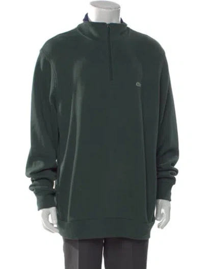 Pre-owned Lacoste Mock Neck Long Sleeve Pullover In Green
