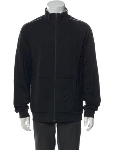 Pre-owned Lacoste Mock Neck Long Sleeve Sweatshirt In Black