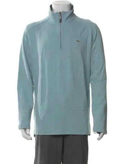 Pre-owned Lacoste Mock Neck Long Sleeve Sweatshirt In Blue
