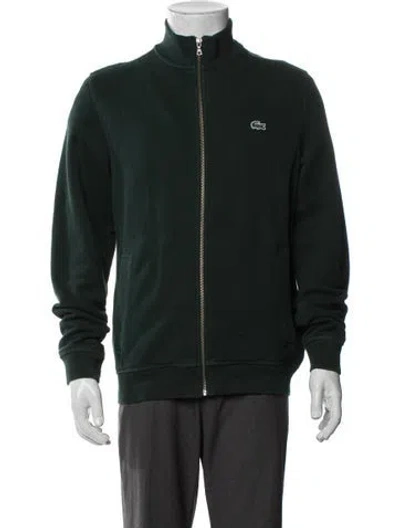Pre-owned Lacoste Mock Neck Long Sleeve Sweatshirt In Green