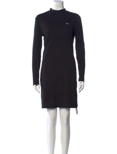Pre-owned Lacoste Mock Neck Mini Dress In Black