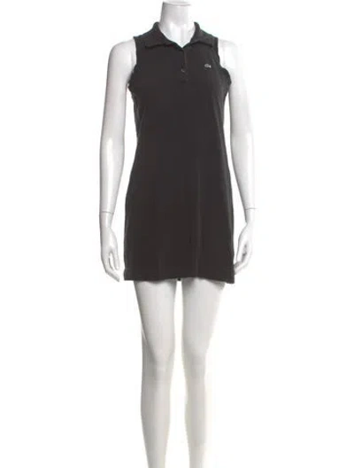 Pre-owned Lacoste Mock Neck Mini Dress In Gray