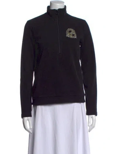 Pre-owned Lacoste Mock Neck Sweater In Black/blue