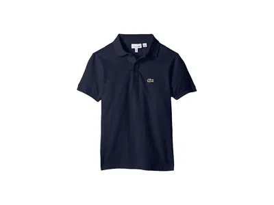 Lacoste Monochrome Pique Polo Shirt Boy's Short Sleeve Pullover Marine: 6 (little Kid), Cotton In Blue