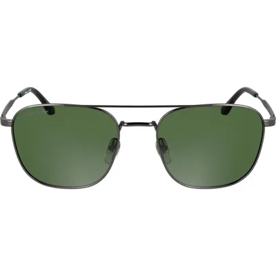 Lacoste Monogram 55mm Navigator Sunglasses In Green