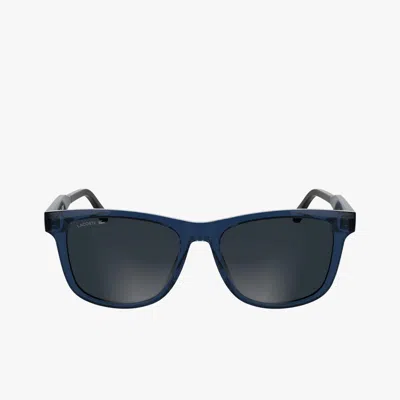 Lacoste Monogram Acetate Rectangle Glasses - One Size In Blue