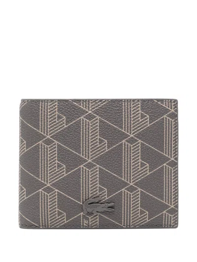 Lacoste Monogram Castlerock Bi-fold Wallet In Grey