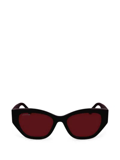 Lacoste Monogram Cat-eye Sunglasses In Red