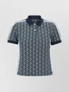 Lacoste Monogram Jacquard Knit Polo Shirt In Blue
