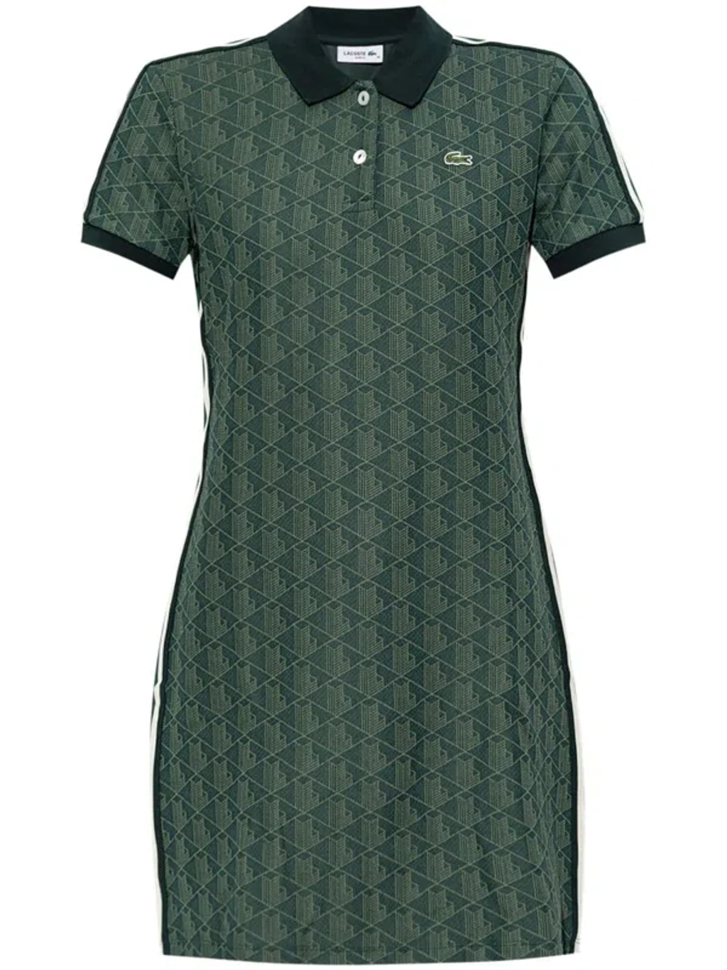slim fit dress slacks 1970s Lacoste Bright Green Sleeveless Tennis Dress With Flared Gingham  Skirt, Small