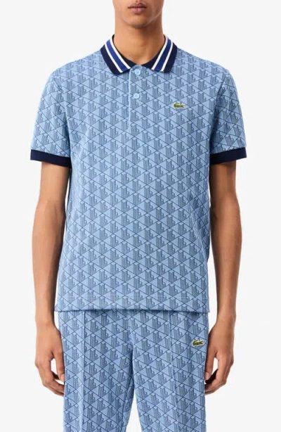 LACOSTE LACOSTE MONOGRAM JACQUARD POLO