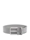 Lacoste Monogram Leather Belt In 灰色