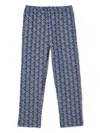 Lacoste Monogram-pattern Cotton Track Pants In Blue