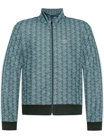 Lacoste Monogram-pattern Jacket In Green