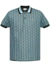 Lacoste Monogram Pattern Polo Shirt In Green