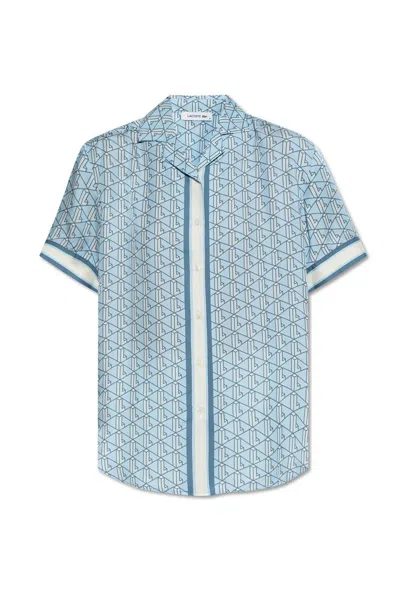 Lacoste Women's Oversized Monogram Print Shirt - 32 In Blue