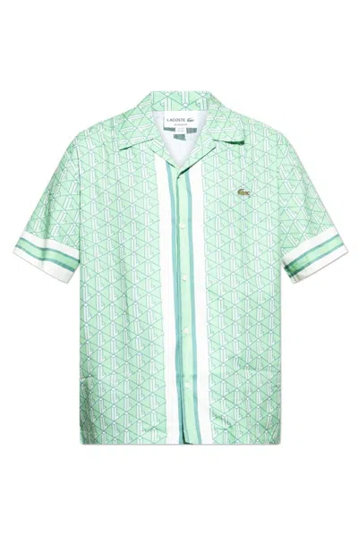 Lacoste Monogram Pattern Shirt In 绿色